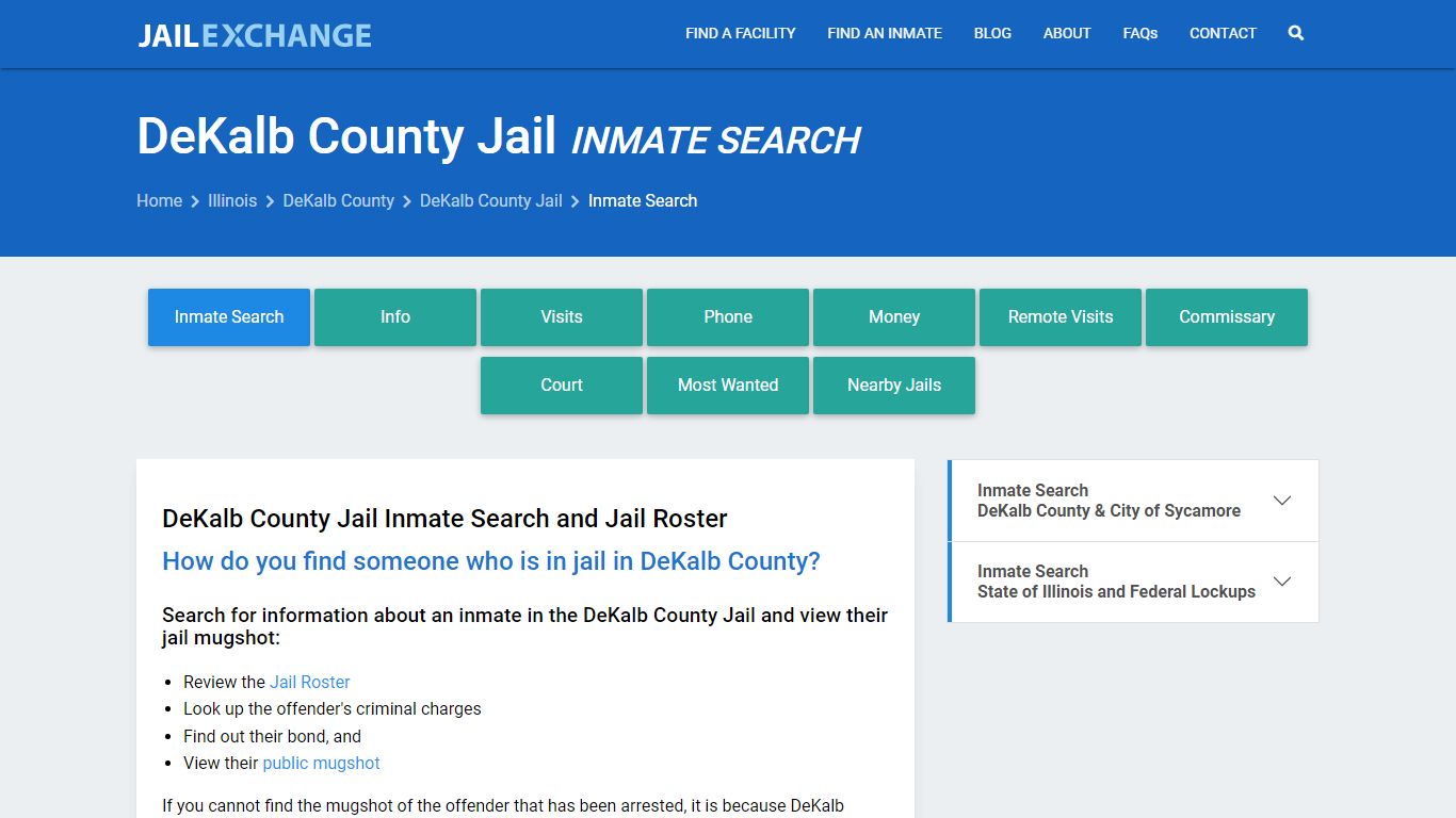 Inmate Search: Roster & Mugshots - DeKalb County Jail, IL